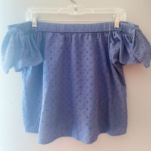Blue off the shoulder top